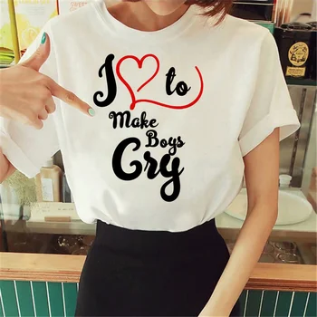 i Love to Make Boys Cry топ женская летняя уличная одежда футболка с графическим рисунком женская одежда в стиле харадзюку 2000-х годов