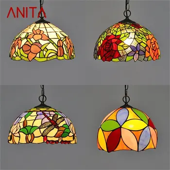 Подвесной светильник ANITA Tiffany, современные светодиодные светильники, декоративные для домашней столовой
