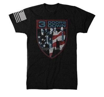 Новая футболка 3 Doors Down Black Crest с флагом США, концертная футболка маленького размера
