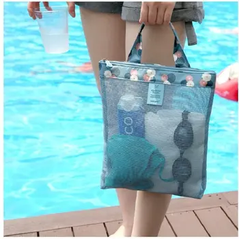 Маленькая летняя пляжная сумка для плавания для женщин, Детская сетчатая сумка для хранения, сумка для стирки купальника на молнии, Спортивная сумка, Многофункциональный челнок
