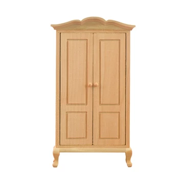 1 ШТ. Миниатюрный кукольный домик 1/12, винтажный деревянный шкаф, модель гардероба, ретро мебельный аксессуар, декор для спальни в кукольном домике